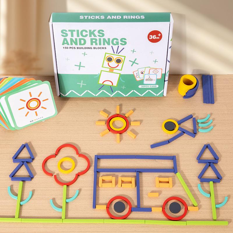 Детская головоломка Логическое мышление Тренировка детского сада Зрительно-моторная координация Раннее образование Деревянный пазл разноцветный